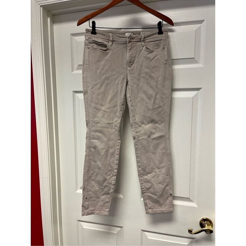 J. Jill Denim Authentic Fit Slim Ankle Tan Jeans sz 6 EUC